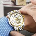 Fashionable Business Men's Watch With Hollow Design, Calendar Waterproof Durable Wrist Watch. 