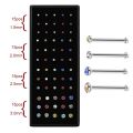 60PC Set Fashion Crystal Nose Ring Surgical Steel Nose Studs Piercing For Women Gift With Box Nariz Piercing Body Jewelry.