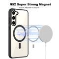 For Samsung Galaxy S24FE Mobile Cover MagSafe Compatible Shockproof Transparent Slim Fit Wireless Charging supported Frosted Border Phone Back Case Mobile Cover. 