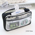 Transparent Transparent pencil case Convenient 22*13*5cm Weaving Multilayers pencil bag Aesthetic design Large capacity Large capacity pen pouch for School Office Art class Students Stationery storage.