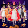Kids Witch Halloween Costumes Wizard Cloak Cape with Pointed Hat Set Anime Cosplay Carnival Party ||Girls Boys Magician Outfit LaoXzhongX. 