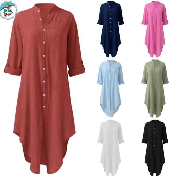 Sexy & Elegant Midi Shirt Dress for Women – Perfect for Summer & Beach Days