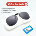 2024 Rimless Round Flip Up Clip on Oversized Men Polarized Clip Sunglasses Aviation Blue Mirror Big Driving Prescription Glasses.