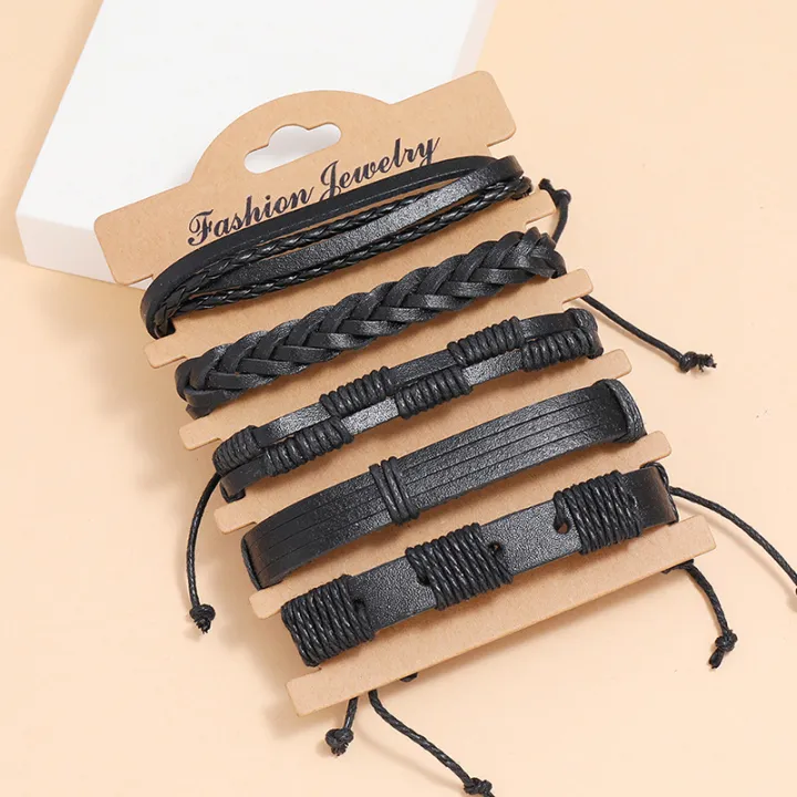 Men's%20Bracelets%20Set%205pcs%20Mixed%20Leather%20Wrap%20Bracelet%20Black%20Bangles%20Punk%20Male%20Rock%20Male%20Jewelry%20Accessory%20Small%20Gift%20-%20Image%207