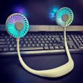 Hand Free Perosnal Fan Usb Light Rechargeable Wearable Portable Handsfree Neckband Fan Mini Neck Double Fans 3 Speed Adjustable For Home Office Traveling - Neck Fan. 