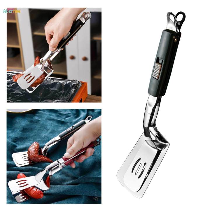 Stainless Steel Spatula Tongs Fish Spatula for Meat Pancake Cooking Burgers