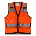 Hi Vis Safety Vest Orange Reflective Work Vest for Warehouse Construction Supervisor Working Clothes.