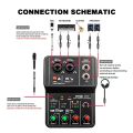 TEYUN Q12 2 Channels Professional portable Audio Interface sound card console mini USB MIXER for Guitar Recording Studio Singing.
