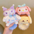 Women Plush Scrunchie Elastic Sanrio Melody Kuromi Hello Kitty Cinnamoroll Hair Ties Ropes Ponytail Holder Headband Accessories Yao Store.