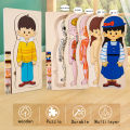 Wooden Human Body Puzzle Montessori Boys Girls Multi-Layer Body Structure Puzzle Cognitive Teaching Aids Learning Toys For Child.
