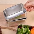 Stainless Steel Fresh-keeping Box With Lid Fresh Food Sealing Container Kitchen Vegetable & Fruit Storage Box Student Bento Box Picnic Camping Organizer Accessories. 