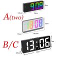 Colorful Digital Alarm Clock Fonts Led Large Character Electronic Clock Bedside Table Alarm Clock 3 Alarm Settings Voice Control.