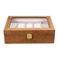 Watch Organizer Wooden Watch Box 10 Slots Large Watch Display Storage Case with Clear Lid for Bracelet Necklace Wooden Watch Box. 