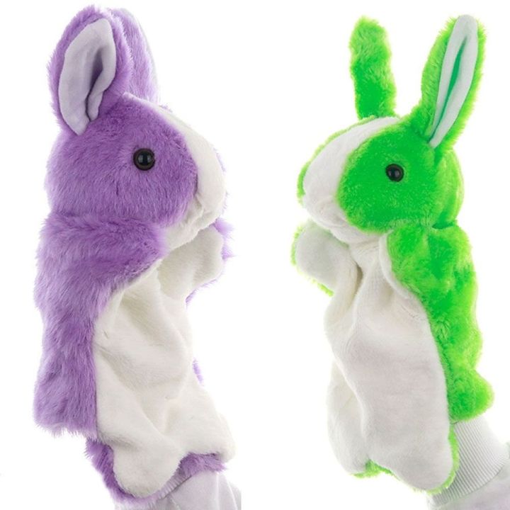Fashion Plush Rabbit Bunny Hand Puppet Stuffed Animal Soft 8 Colors Finger Puppet Children