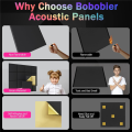 18 Pack Self-Adhesive Acoustic Panels, 12x12x0.4Inch Sound Proof Foam Wall Panels,for Home Studio Office,Black Easy Install Easy to Use. 