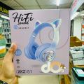 AKZ-51 Wireless Bluetooth CAT Headphone For Girls LED Glowing Light Sports and Gaming Headphones. 