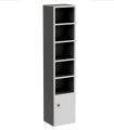 Bookcase - Inches Tall Gap Freestanding Storage Cabinet, 7 Lattices Open Shelves Tower Rack with Door, Cubes Bookshelf in White 72/16. 