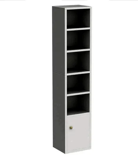 Bookcase%20-%20Inches%20Tall%20Gap%20Freestanding%20Storage%20Cabinet,%207%20Lattices%20Open%20Shelves%20Tower%20Rack%20with%20Door,%20Cubes%20Bookshelf%20in%20White%2072/16%20-%20Image%203