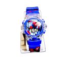 Spiderman Stylish wrist watch with music and light for kids- blue for kids. 