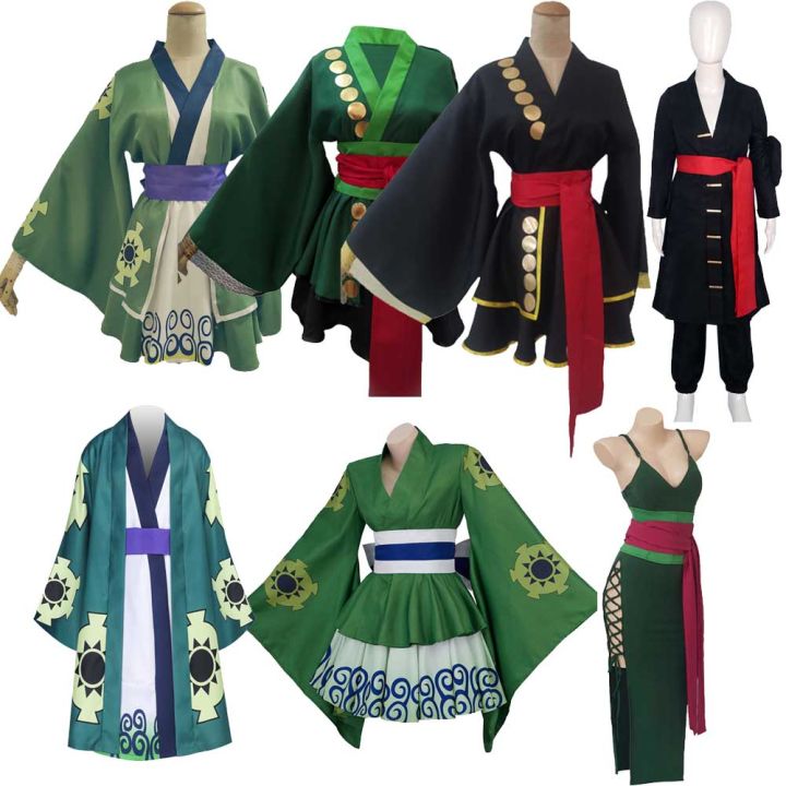 Anime Piece Roronoa Cos Zoro Cosplay Costume Lolita Dress Women Disguise Kimono Outfits Halloween Carnival Party Suit