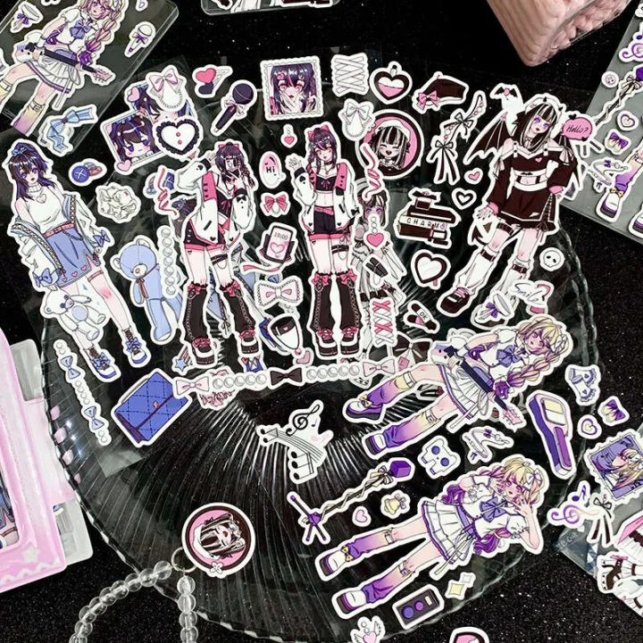 Zaomao%20Y2K%20Girls%20series%20stickers%20Korean%20domi%20dumb%20film%20gooka%20anime%20character%20hand%20account%20DIY%20decorative%20sticker%20-%20Image%202
