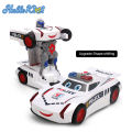 Hellokimi Electric Toy Car 360°Rotation P o lic e Car Vehicle with LED Light Music Dancing Deformation Rotating Car Light Music Dancing Deformation Rotating Car Automatic Lifting Door Universal P o li ce Cars Educational Toy Gifts For Kids.