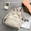 Casual Corduroy Small Backpacks Aesthetic Travel Mini Backpack Purse Double Shoulder Bags Women & Men. 