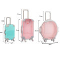 18 inch american doll transparent suitcase americangirl doll trolley case travel. 
