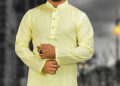 Qualitiful Pakija Cotton Panjabi For Men-Yellow.