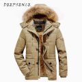 Deepsence Men's Winter Fleece Warm Hooded Parka Jacket Jacket Men's Fall Coat Thicken Windproof Pocket Parka Men. 
