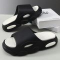 2023 New Platform Soft Eva Slippers Men Fashion Flip Flops Unisex House Shoes Bathroom Non-Slip Slides Indoor Outdoor Sandals.