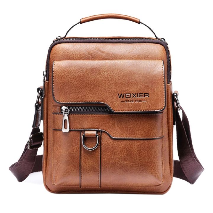 Vintage%20PU%20Crossbody%20Bags%20Mens%20Leather%20Mobile%20Phone%20Pouch%20Multi-pocket%20Men%20Shoulder%20Bag%20Solid%20Waterproof%20for%20Travel%20Business%20-%20Image%204
