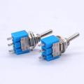 10mm Long HEAD 3Pin Self-Lock TOGGLE Switch MTS202 AC 125V 6A 3 Pin 3 Positions SPDT ON-OFF-ON Miniature Toggle Switch With 10mm Handle For Car Bus Truck CNG. 