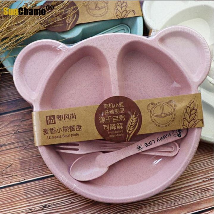3pcs/set%20Wheat%20Straw%20Tableware%20Cartoon%20Bear%20Children%20Dishes%20Kids%20Dinner%20Plate%20Baby%20Fork%20Spoon%20Eating%20Dinnerware%20Dish%20Set%20-%20Image%208