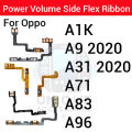 Oppo A1K A9 2020 A31 2020 A71 A83 A96 Power on / off Switch Button Side Volume Up Down Buttons Flex Cable Replacement Parts.