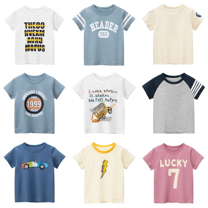 2022 New Children’s T-Shirt letter Print Boys Short Sleeve Toddler Child Clothes Children Short Sleeve Tops Cotton 2-8Y