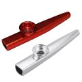 1Pcs Silver Kazoo Aluminum Alloy & 1Pcs Mirliton Made Of Aluminum Alloy with Red Membrane. 