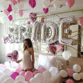 【Buried Buzie】32Inch Rose Gold Silver Bride To Be Balloon Wedding Decorations Bride Letters Foil Ballon Bridal Shower Bachelor Party Supplies. 