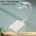 2 In 1 OTG Card Reader Type C Lightning to SD TF Memory Card Adapter For PC Laptop iPhone Multi Smart Cardreader No APP Requires. 