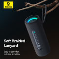 Baseus AeQur 30 Air Wireless Bluetooth Speaker IPX5 Waterproof Portable Loudspeaker Music Stereo Outdoor Subwoofer Splash Proof Rechargeable Music Player with Colorful Ambient Light. 