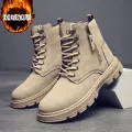 Winter High-Top Dr. Martens Boots Men's Black Autumn Thick Bottom Casual Men's Shoes plus Velvet Thick Cotton Shoes Work Shoes Snow Boots. 