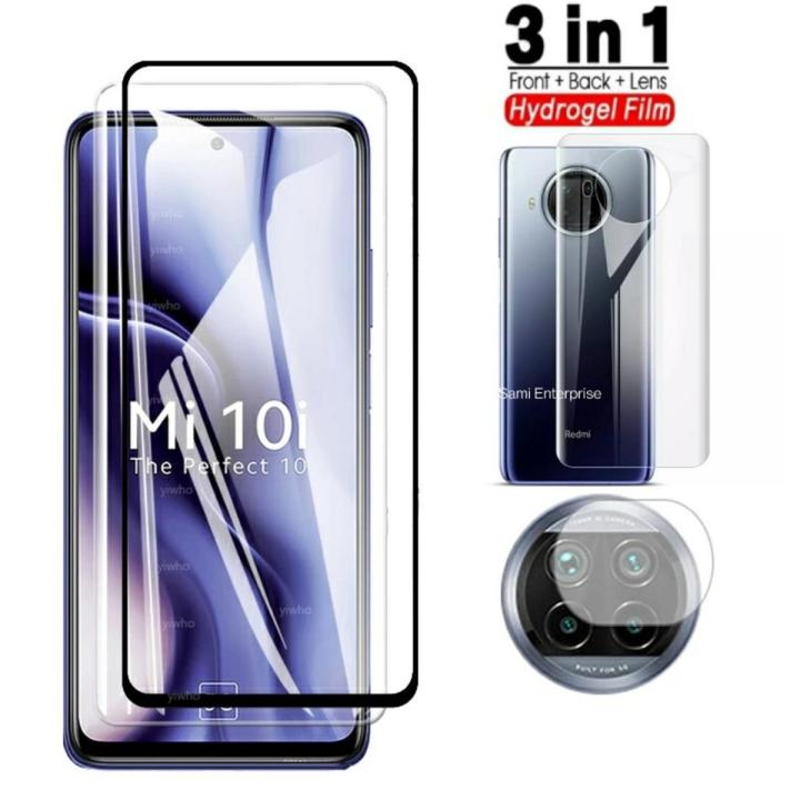 For Xiaomi Redmi Note 9 Pro 5G/ Mi 10T Lite 3-in-1 Combo Pack (Full Screen Protector Ceramic Matte +Camera Lens Protector +Back Poly) (Not Glass)