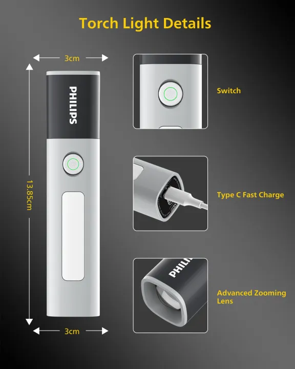 PHILIPS%20Torch%20Light%20Zoomable,%201200mAh%20Handheld%20Flashlight%20Rechargeable,%20200%20Lumens,%20Portable%20Led%20Flash%20Light%20for%20Home,%20Camping,%20Hiking,%20Emergency%20-%20Image%206
