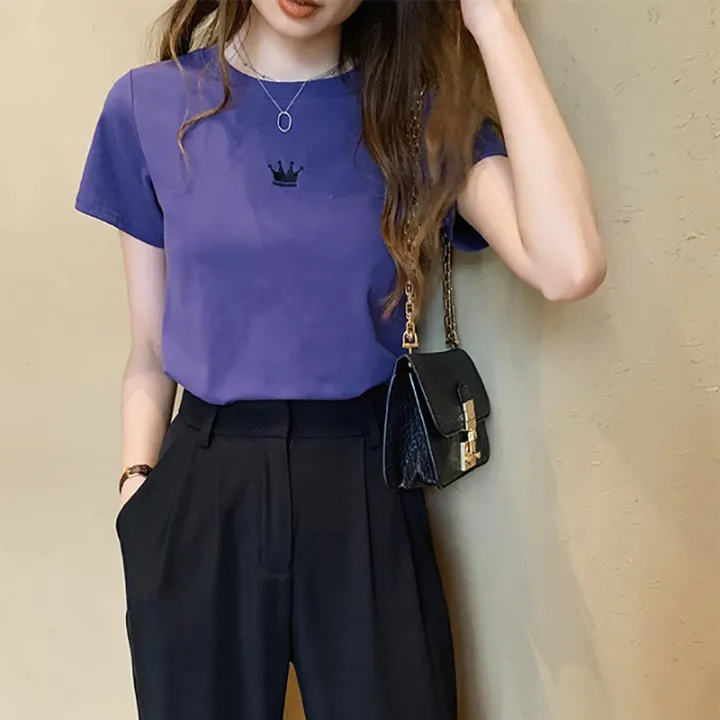 2021%20Summer%20New%20Embroidered%20Loose%20Student%20Women's%20Shirt%20Short%20Sleeve%20T%20Women's%20T-shirt%20ins%20Trendy%20Women's%20Clothing%20-%20Image%207