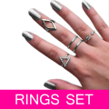 5 Pieces Modern Design Simple Rings  for Women. 