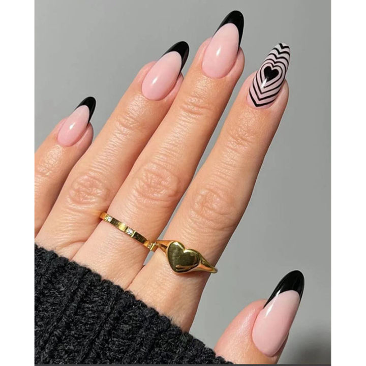 24pcs%20French%20Point%20Diamond%20Nails%20Wearing%20Artificial%20Square%20Head%20Press%20On%20Acrylic%20Nail%20Art%20Pearl%20Patch%20Almond%20False%20Nails%20-%20Image%206