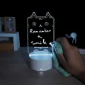 3D LED Note Board USB Message Board with Pen Creative Valentine's Day Acrylic Lamp Night Lights Gifts Bedroom Desk Lamp Romantic Occasion Festive Room Decoration. 