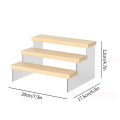 Solid Wood Acrylic Display Stand Desk Perfume Storage Rack Nail Polish Organizer Shelf Transparent Trapezoidal Doll Display Rack.