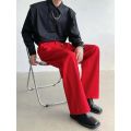 Black Red Suit Pants Men Fashion Social Mens Dress Pants Korean Loose Wide Leg Pants Mens Oversized Formal Trousers M-2XL. 