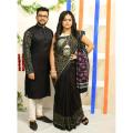 Exclusive Designer Half Silk Shuli Ful Saree and Dhupian Silk Panjabi Combo For Couple.